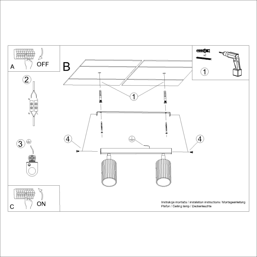 Brilagi - Spotlampe CRESTO 2xGU10/10W/230V sort
