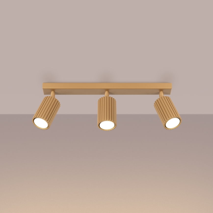 Brilagi - Spotlampe CRESTO 3xGU10/10W/230V guldfarvet