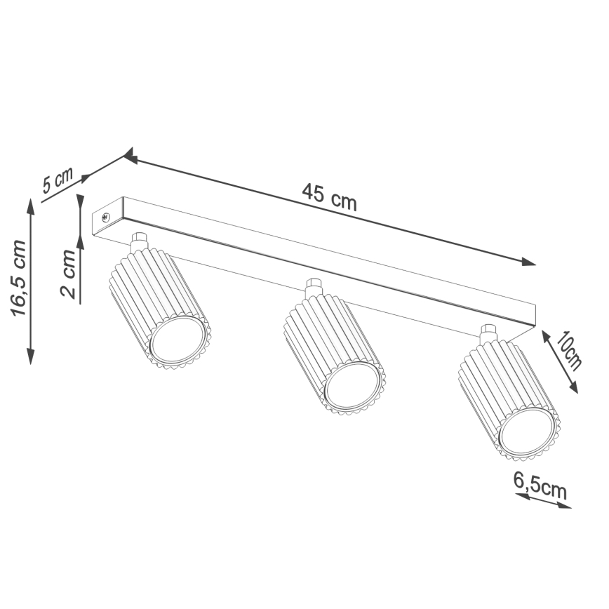 Brilagi - Spotlampe CRESTO 3xGU10/10W/230V guldfarvet