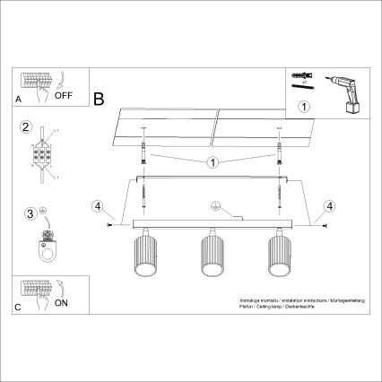Brilagi - Spotlampe CRESTO 3xGU10/10W/230V guldfarvet