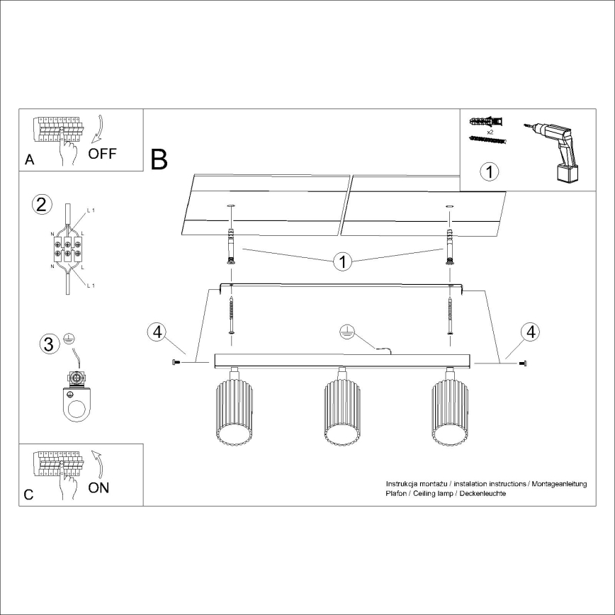Brilagi - Spotlampe CRESTO 3xGU10/10W/230V hvid