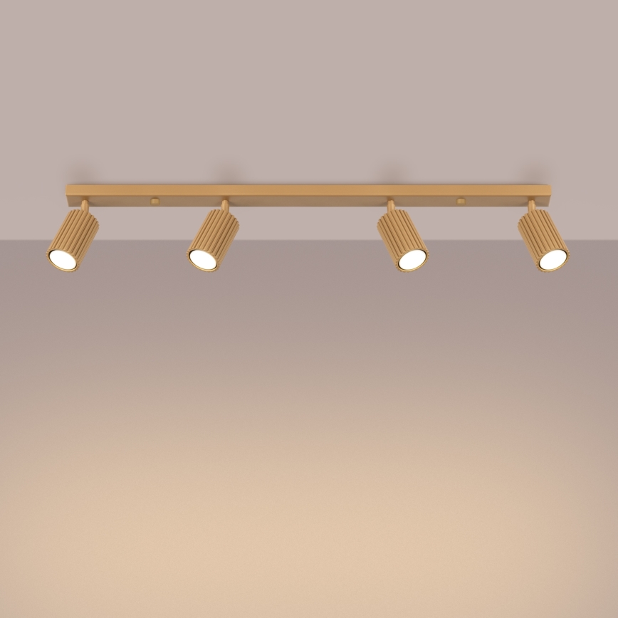 Brilagi - Spotlampe CRESTO 4xGU10/10W/230V guldfarvet