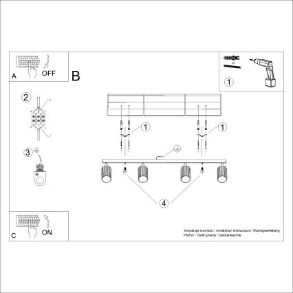 Brilagi - Spotlampe CRESTO 4xGU10/10W/230V sort