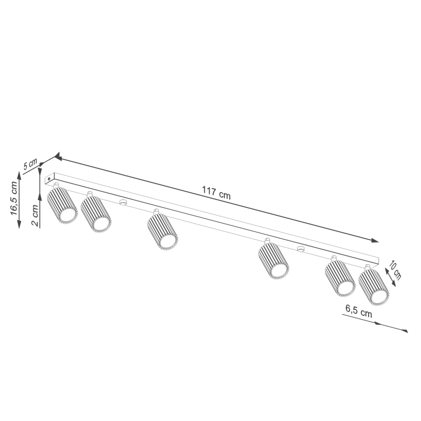 Brilagi - Spotlampe CRESTO 6xGU10/10W/230V sort