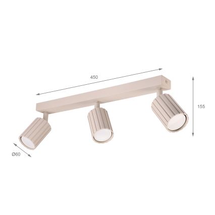 Brilagi - Spotlampe CRISPINA 3xGU10/10W/230V beige