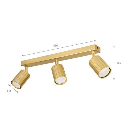 Brilagi - Spotlampe CRISPINA 3xGU10/10W/230V guld