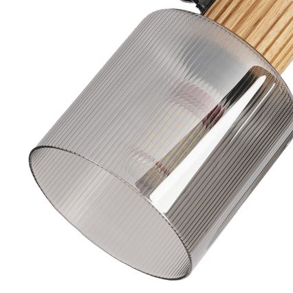 Brilagi - Spotlampe HYGGE 2xE14/15W/230V gummitræ/røgfarvet