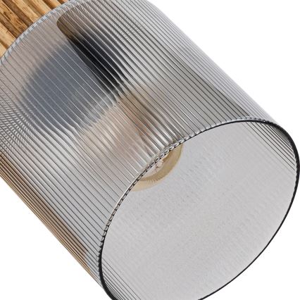 Brilagi - Spotlampe HYGGE 2xE14/15W/230V gummitræ/røgfarvet