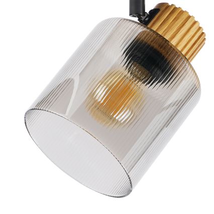 Brilagi - Spotlampe HYGGE 2xE14/15W/230V gummitræ/røgfarvet