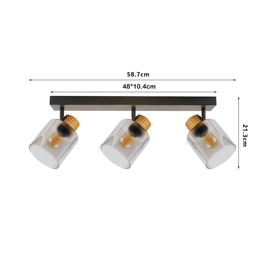 Brilagi - Spotlampe HYGGE 2xE14/15W/230V sort/røgfarvet