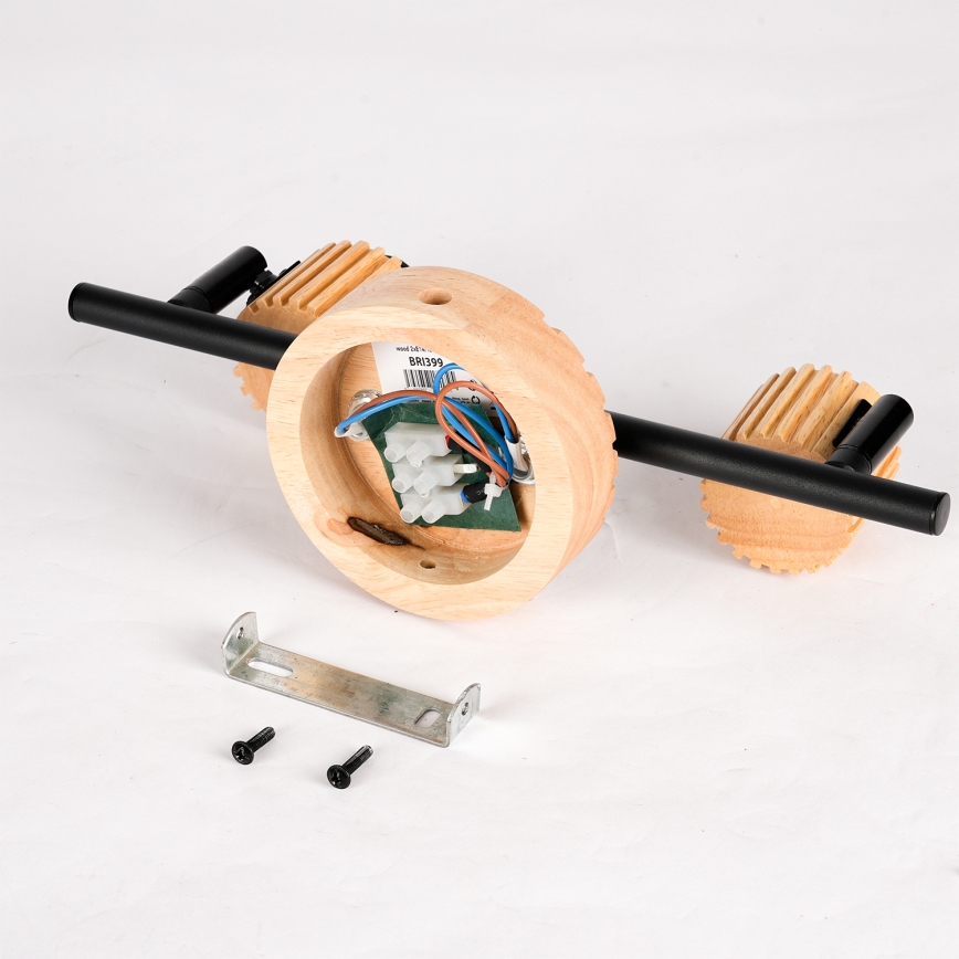 Brilagi - Spotlampe HYGGE 2xE14/15W/230V træ/røgfarvet