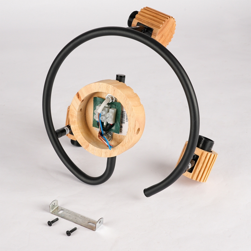 Brilagi - Spotlampe HYGGE 3xE14/15W/230V gummitræ/røgfarvet