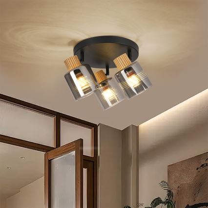 Brilagi - Spotlampe HYGGE 3xE14/15W/230V sort/røget