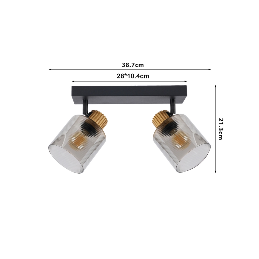 Brilagi - Spotlampe HYGGE 3xE14/15W/230V sort/røget