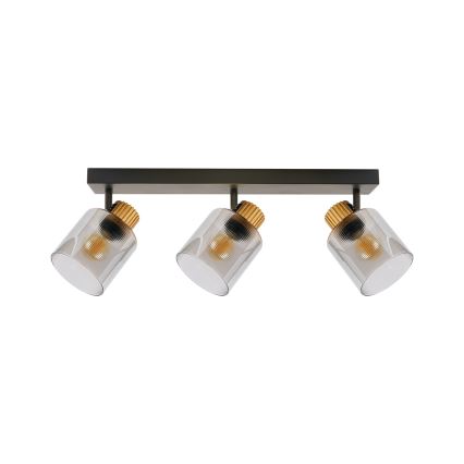 Brilagi - Spotlampe HYGGE 3xE14/15W/230V sort/røget