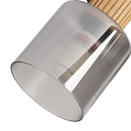 Brilagi - Spotlampe HYGGE 3xE14/15W/230V træ/røget