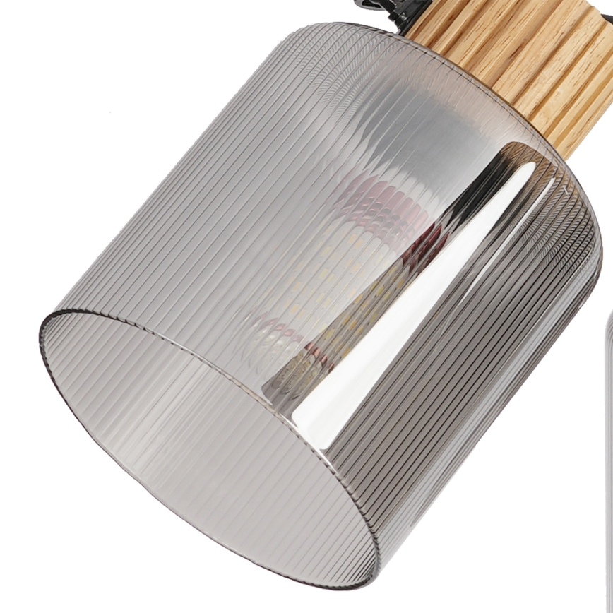 Brilagi - Spotlampe HYGGE 3xE14/15W/230V træ/røgfarvet