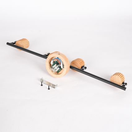 Brilagi - Spotlampe HYGGE 4xE14/15W/230V træ/røget