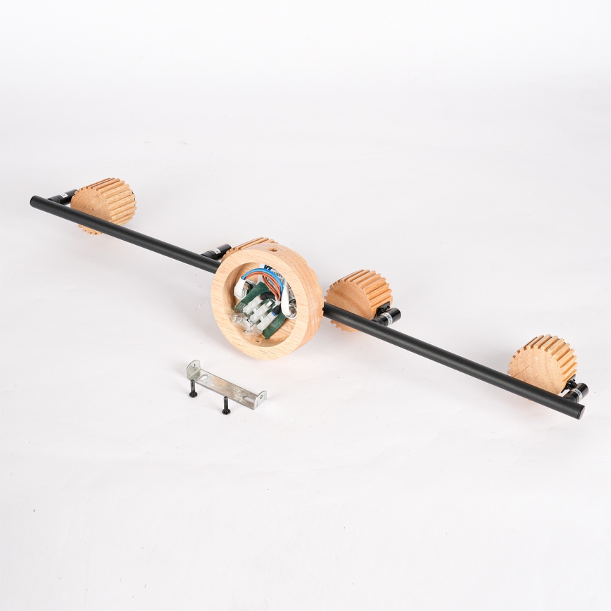 Brilagi - Spotlampe HYGGE 4xE14/15W/230V træ/røget