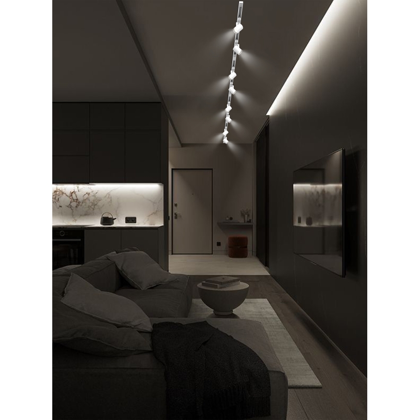 Brilagi - Spotlampe i skinnesystem HUSKY 8xGU10/10W/230V hvid