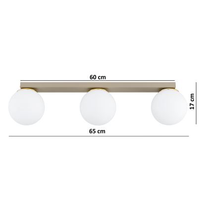 Brilagi - Spotlampe MILO 3xE27/60W/230V beige/guld