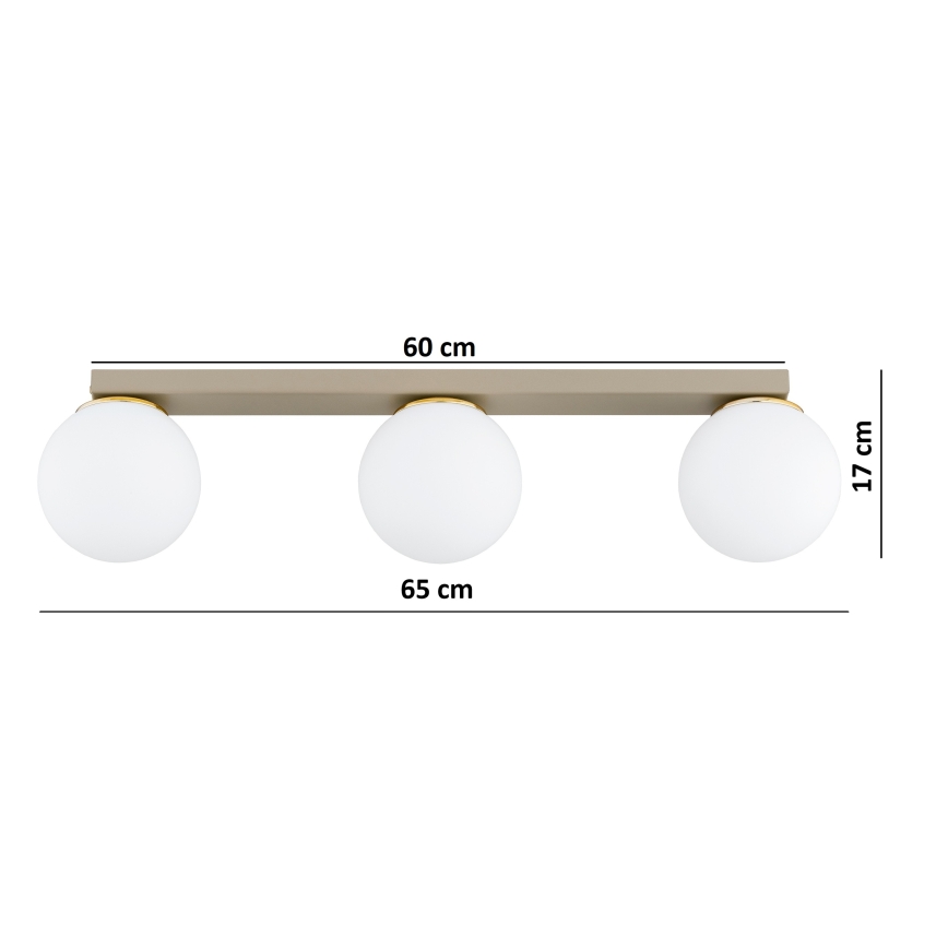 Brilagi - Spotlampe MILO 3xE27/60W/230V beige/guld