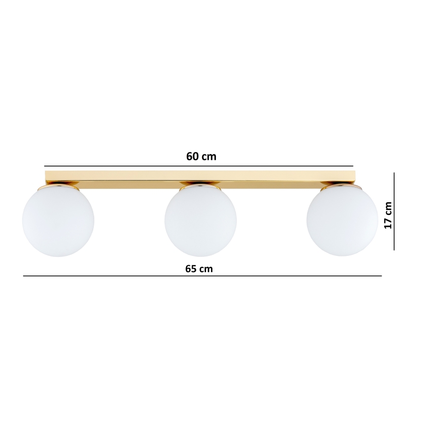 Brilagi - Spotlampe MILO 3xE27/60W/230V gylden
