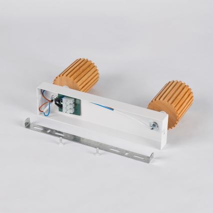 Brilagi - Spotlampe MODERN WOOD 2xGU10/8W/230V træ/hvid