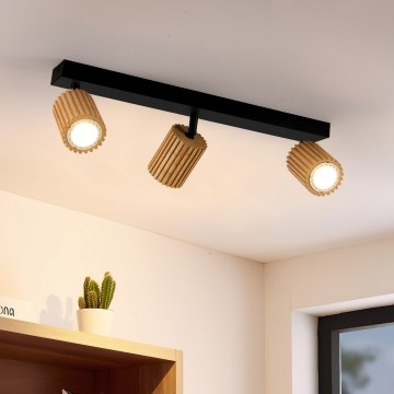 Brilagi - Spotlampe MODERN WOOD 3xGU10/8W/230V træ/sort