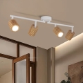 Brilagi - Spotlampe MODERN WOOD 4xGU10/8W/230V træ/hvid
