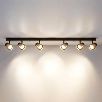 Brilagi - Spotlampe NUGGET 6xGU10/30W/230V sort/guld