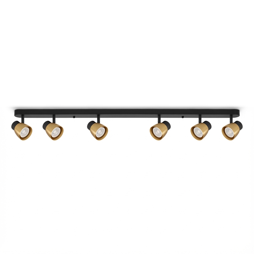 Brilagi - Spotlampe NUGGET 6xGU10/30W/230V sort/guld