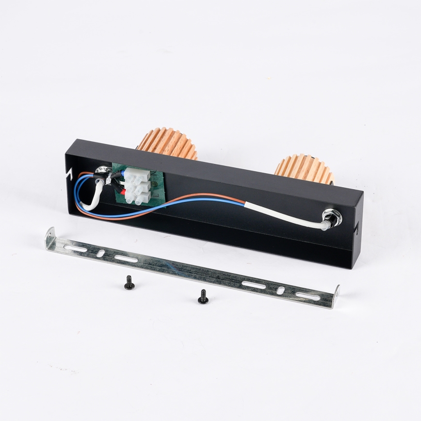 Brilagi - Spotlampe ODENSE 2xE14/10W/230V gummitræ/sort