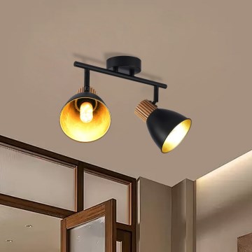 Brilagi - Spotlampe ODENSE 2xE14/10W/230V træ/sort