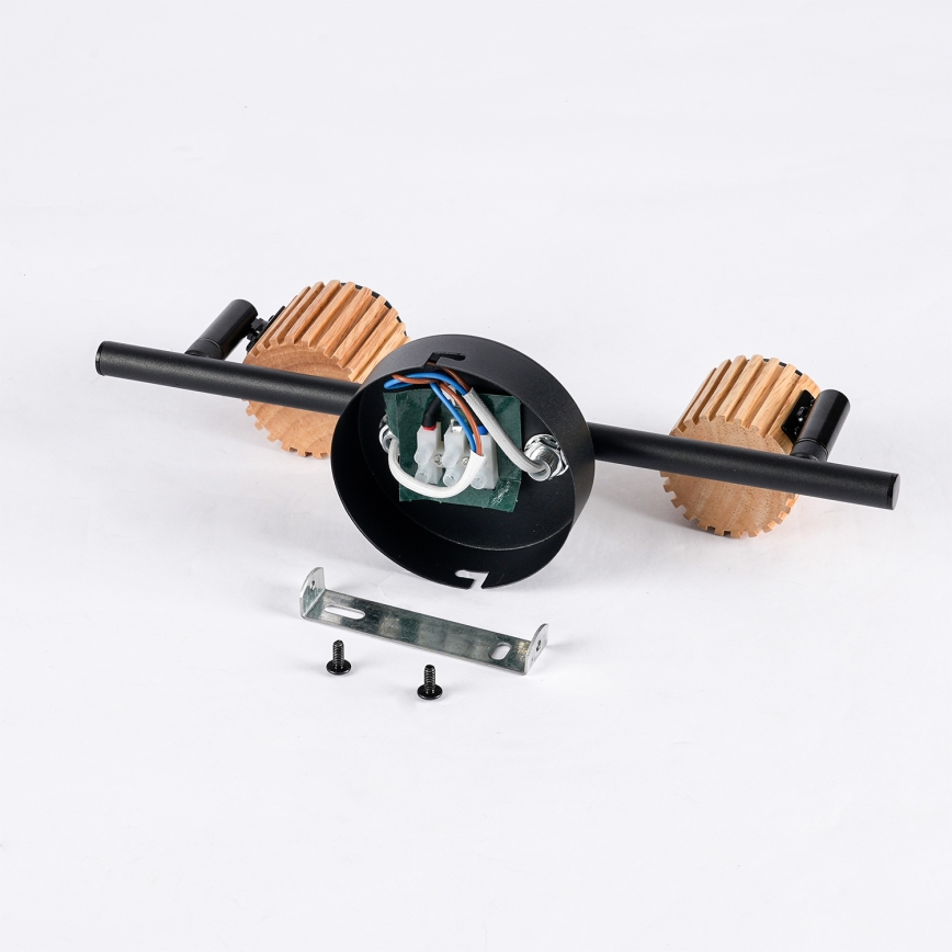 Brilagi - Spotlampe ODENSE 2xE14/10W/230V træ/sort