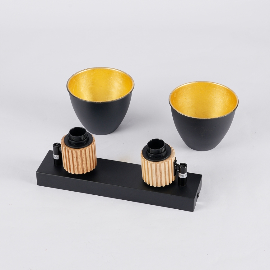 Brilagi - Spotlampe ODENSE 2xE14/10W/230V træ/sort