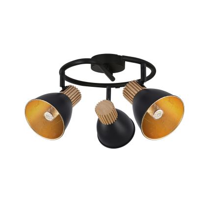 Brilagi - Spotlampe ODENSE 3xE14/10W/230V gummitræ/sort