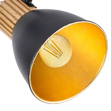 Brilagi - Spotlampe ODENSE 3xE14/10W/230V gummitræ/sort