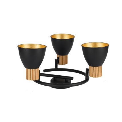 Brilagi - Spotlampe ODENSE 3xE14/10W/230V gummitræ/sort