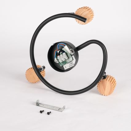 Brilagi - Spotlampe ODENSE 3xE14/10W/230V gummitræ/sort