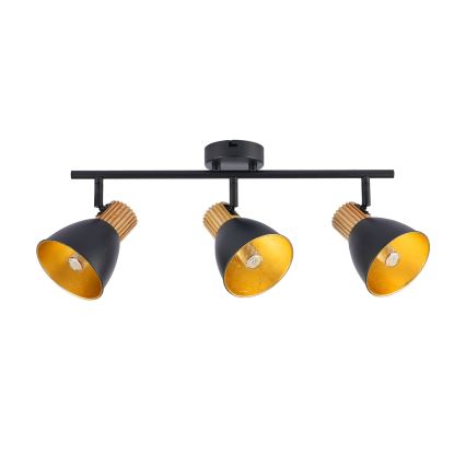 Brilagi - Spotlampe ODENSE 3xE14/10W/230V gummitræ/sort