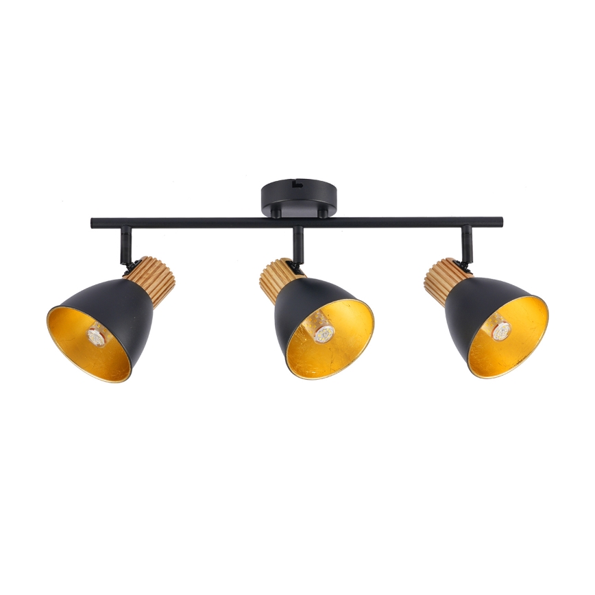 Brilagi - Spotlampe ODENSE 3xE14/10W/230V gummitræ/sort