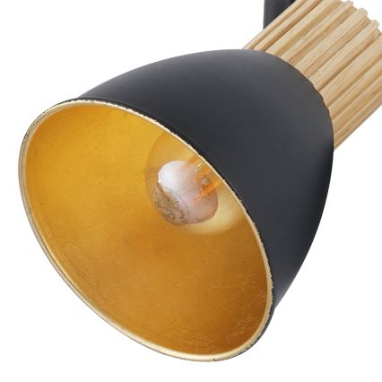 Brilagi - Spotlampe ODENSE 3xE14/10W/230V gummitræ/sort