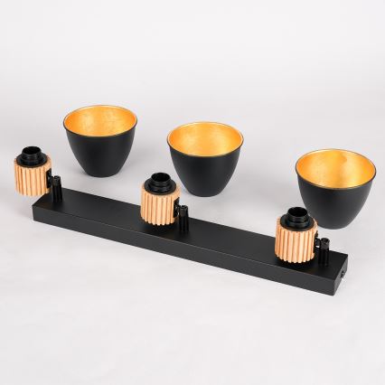 Brilagi - Spotlampe ODENSE 3xE14/10W/230V gummitræ/sort