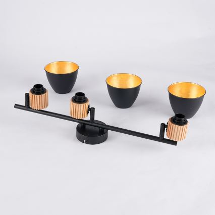 Brilagi - Spotlampe ODENSE 3xE14/10W/230V træ/sort