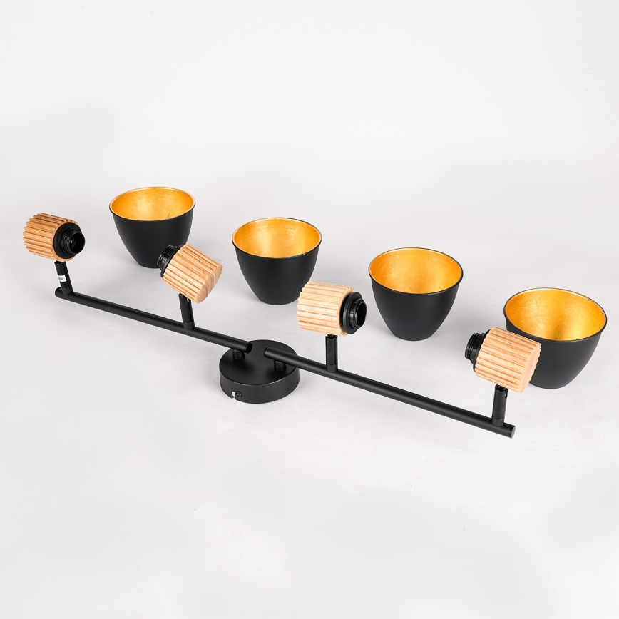 Brilagi - Spotlampe ODENSE 4xE14/10W/230V gummitræ/sort