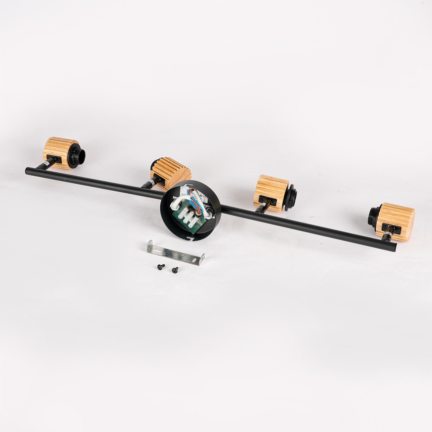 Brilagi - Spotlampe ODENSE 4xE14/10W/230V gummitræ/sort