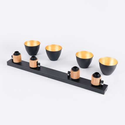 Brilagi - Spotlampe ODENSE 4xE14/10W/230V træ/sort