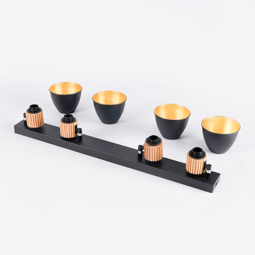 Brilagi - Spotlampe ODENSE 4xE14/10W/230V træ/sort