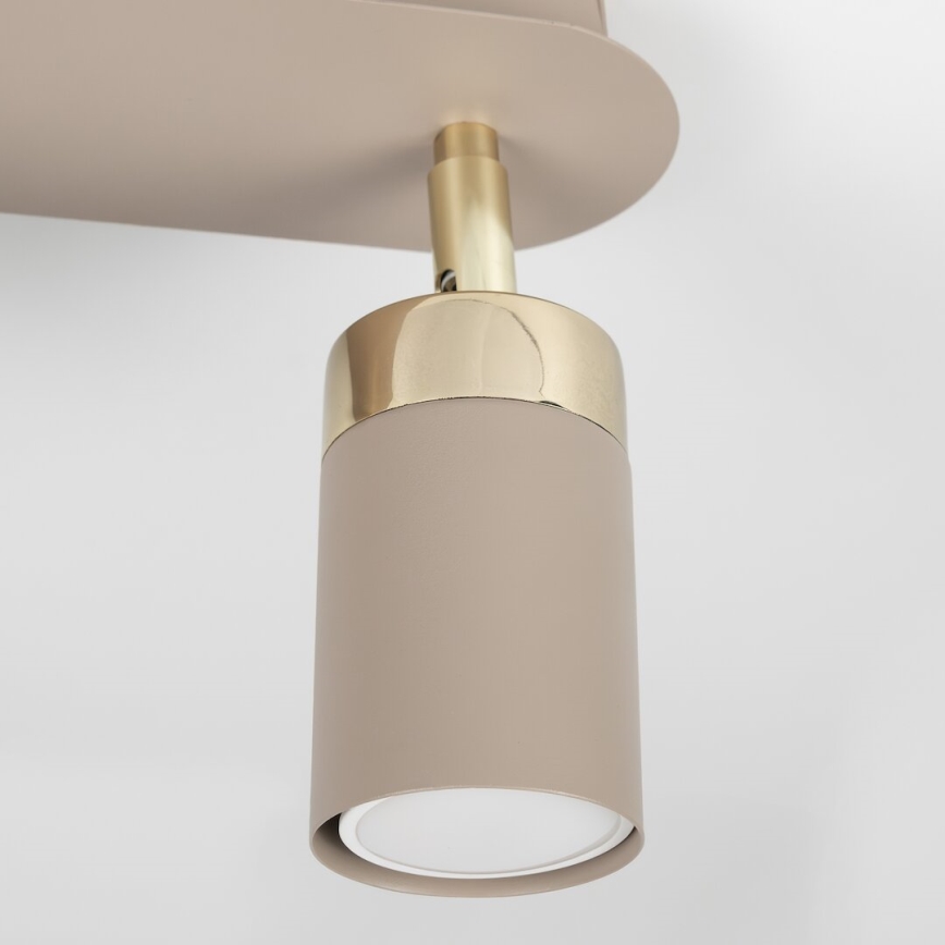 Brilagi - Spotlampe POKER 2xGU10/25W/230V beige/guldfarvet